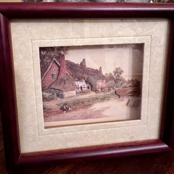 Vintage Pair of John Ellam Studios Framed De'coupage Art - Picture 3 of 15